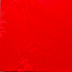 着物のミニファブリックパネル　アンティーク　赤に牡丹（4枚セット）着物リメイク　インテリア　古民家　壁飾り　和室　日本 9枚目の画像