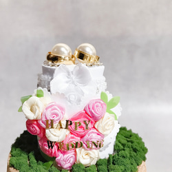 【飾れるリングピロー】ウェディングケーキのリングピロー 4枚目の画像