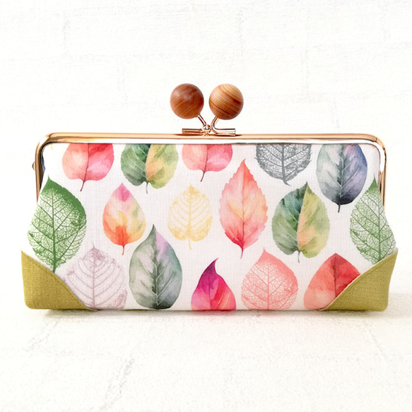 がま口財布/スマートウォレット/カードコインケース/ロングウオレット/スリム財布Colorful Leaf 長財布 じまんのしっぽ 通販