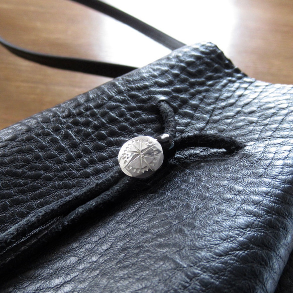 シルバー 925 コンチョ  Q / コンチョ 財布　ベルト 銀ボタン カスタム 手彫り メンズ　レディース 3枚目の画像
