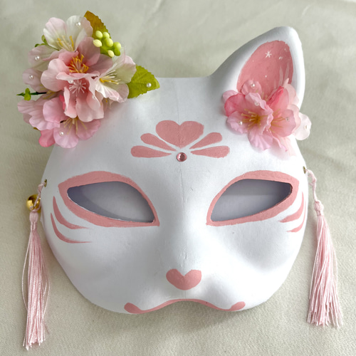 ひーたん「猫さんとフルーツ~ピアノ枠」「3猫'S~お花リース」 桜の花の猫面③ その他ファッション 一華〜ichika〜 通販
