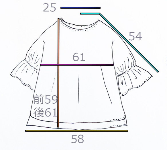 リネンキャンディスリーブブラウス（ホワイト） 8枚目の画像