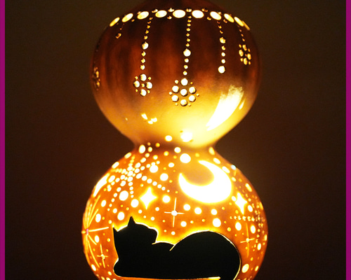 ひょうたんランプ　金属台座付き ひょうたんランプ 金属台座付き インテリア・生活道具