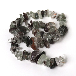 ガーデンクォーツ 水晶 大粒 さざれ 38㎝ 連 天然石  アクセサリー材料 ジェムストーン 1枚目の画像