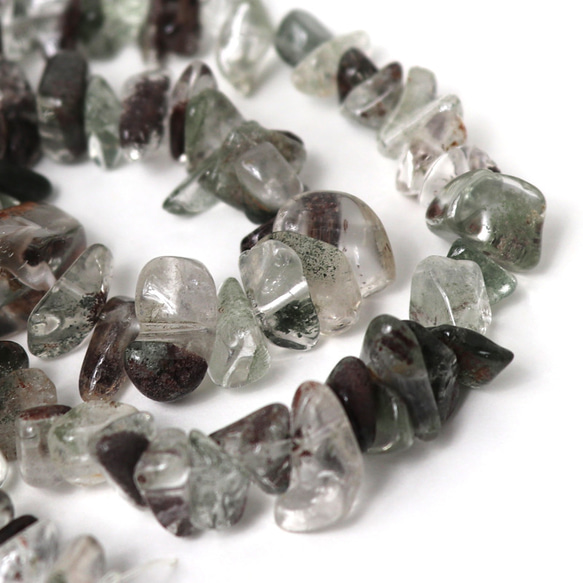 ガーデンクォーツ 水晶 大粒 さざれ 38㎝ 連 天然石  アクセサリー材料 ジェムストーン 3枚目の画像