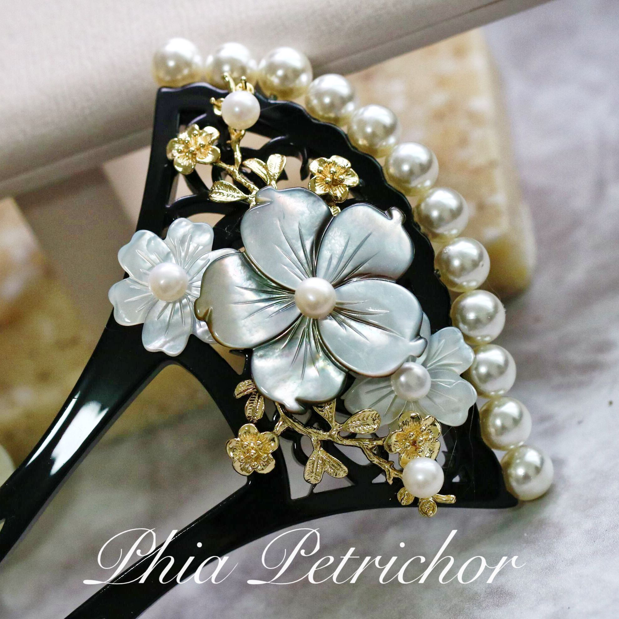 簪 和 K24GP 桜 かんざし バチ型 パール 簪 着物 髪飾り 留袖 着物 成人式 結婚式 卒業式