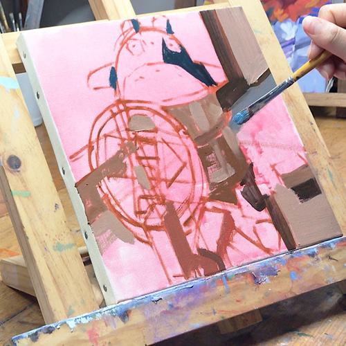 絵画　ひつじのぬいぐるみ5 油絵 絵画 ひつじのぬいぐるみ5 油絵 - メルカリ