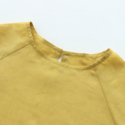 亞麻喇叭袖套頭衫 3/4 袖（黃） TP35 第14張的照片