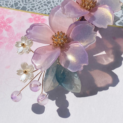 【新色】大輪桜のヘアクリップ　夜桜 8枚目の画像