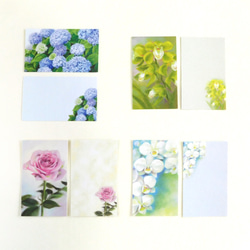 メッセージカード１０枚、花のパステル画１０種柄違い 3枚目の画像
