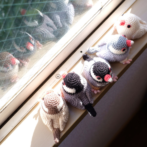 おすわり文鳥あみぐるみ あみぐるみ 福はな堂店主まなまこ 通販