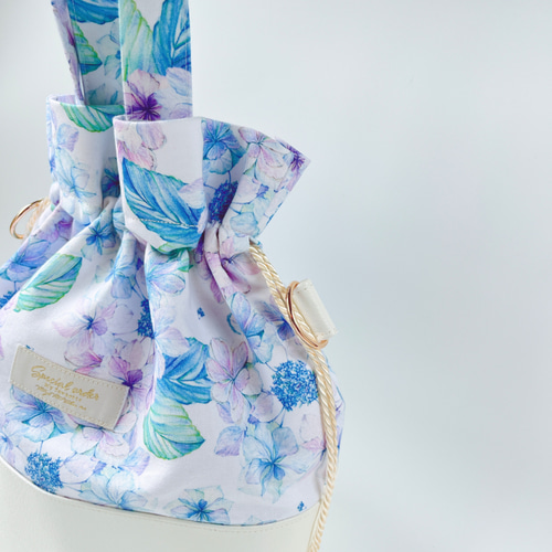 特集掲載】紫陽花2025 紫陽花 ショルダーバッグ 巾着バック レザー