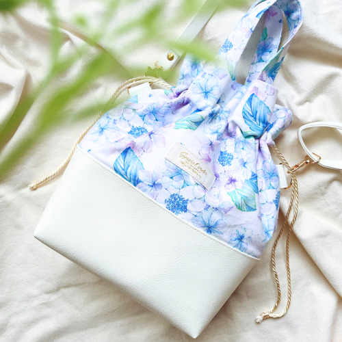 特集掲載】紫陽花2025 紫陽花 ショルダーバッグ 巾着バック レザー