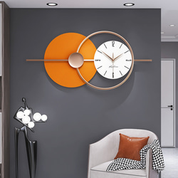 オレンジ ラウンド クリエイティブ クロック 掛け時計 見やすい文字盤 北欧 シンプル モダン おしゃれ ch-1243 3枚目の画像