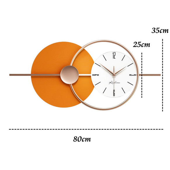 オレンジ ラウンド クリエイティブ クロック 掛け時計 見やすい文字盤 北欧 シンプル モダン おしゃれ ch-1243 9枚目の画像
