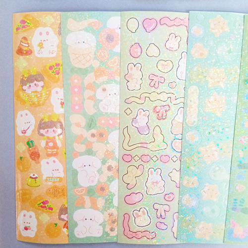 シール22枚セット可愛いキラキラオーロラホログラム虹色女の子子供