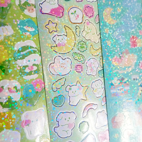 シール22枚セット可愛いキラキラオーロラホログラム虹色女の子子供