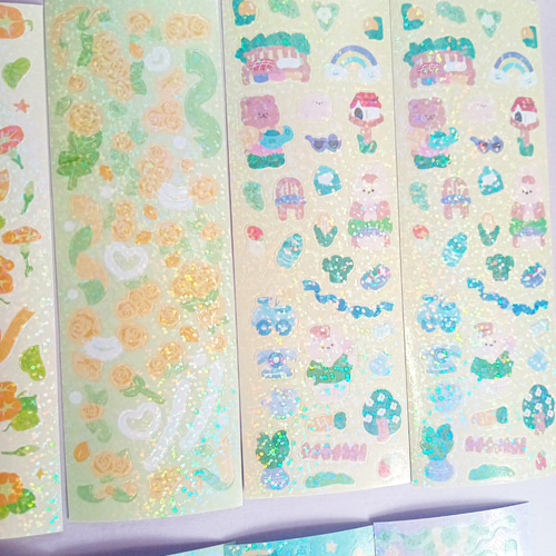 シール22枚セット可愛いキラキラオーロラホログラム虹色女の子子供
