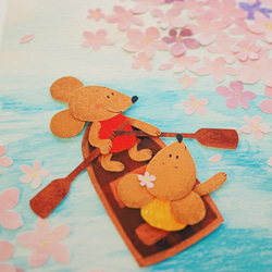 さくらボート (Sakura Boat） 花見　A4 ポスター　送料無料　壁飾り　絵画　インテリア 2枚目の画像