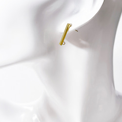 ese69 [10 件] 2*20 毫米簡單棒 18KGP 金耳環硬體帶環手術不鏽鋼 第6張的照片