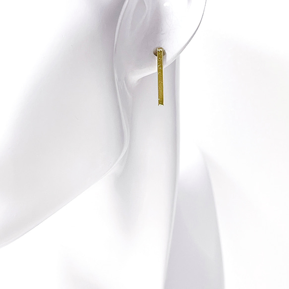 ese69 [10 件] 2*20 毫米簡單棒 18KGP 金耳環硬體帶環手術不鏽鋼 第7張的照片