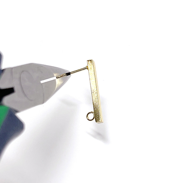 ese69 [10 件] 2*20 毫米簡單棒 18KGP 金耳環硬體帶環手術不鏽鋼 第5張的照片