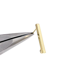 ese69 [10 件] 2*20 毫米簡單棒 18KGP 金耳環硬體帶環手術不鏽鋼 第3張的照片