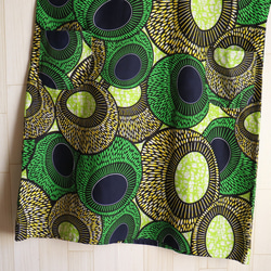 アフリカンプリント ワンピース ポケット付き グリーン 緑 大きいサイズ 送料無料 11枚目の画像