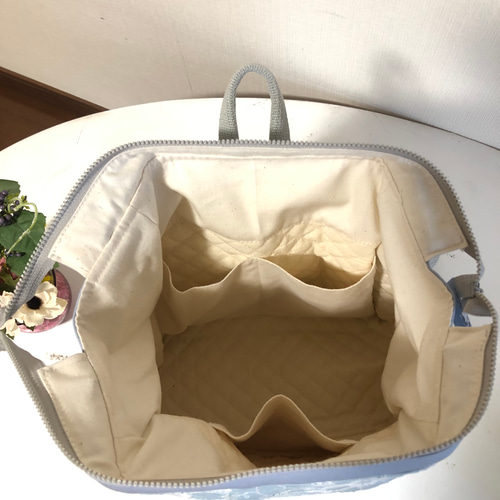 大人のリュック マーガレット刺繍 ミスト リュック・バックパック  