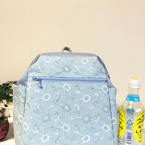 大人のリュック マーガレット刺繍 ミスト リュック・バックパック  