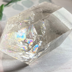 レインボー✨　スモーキークォーツ　ダブルポイント　クリスタル　水晶　ポリッシュ 2枚目の画像