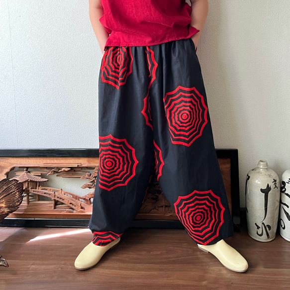 アフリカンバティック zakuchiku ワイドパンツ ae52ddb85468d761691b4a293892b2