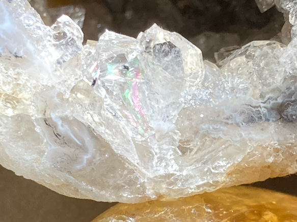 レース瑪瑙✨　レインボー　アゲート ジオード　晶洞　原石　ラフストーン 2枚目の画像