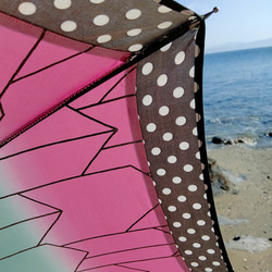 日傘　水玉と矢羽根グラデーション柄 6枚目の画像