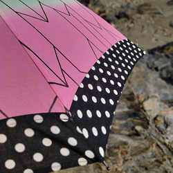 日傘　水玉と矢羽根グラデーション柄 8枚目の画像