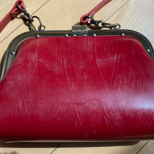 車掌 バッグ カバン ブライドルレザー レッド アンティーク