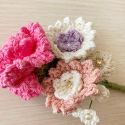 編み花のミニブーケ③ 6枚目の画像