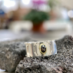 ローズカットダイヤK18/silverリング(送料無料)ローズカットでキラキラなブラウンダイヤモンド 2枚目の画像