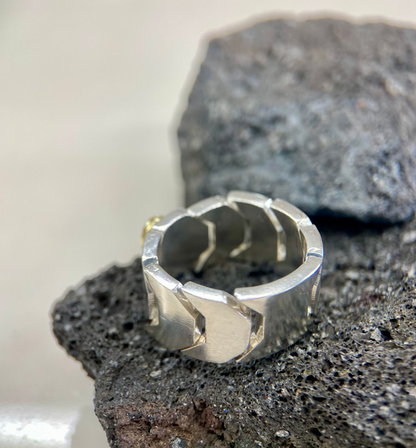 ローズカットダイヤK18/silverリング(送料無料)ローズカットでキラキラなブラウンダイヤモンド 5枚目の画像