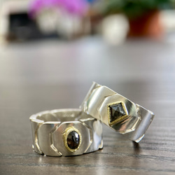 ローズカットダイヤK18/silverリング(送料無料)ローズカットでキラキラなブラウンダイヤモンド 9枚目の画像