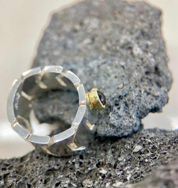 ローズカットダイヤK18/silverリング(送料無料)ローズカットでキラキラなブラウンダイヤモンド 7枚目の画像