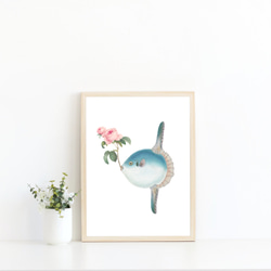 New マンボウ アートポスター (56_sunfish) 4枚目の画像