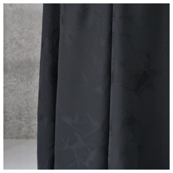 ロングスカート風のマキシパンツ　 フリーサイズ   ブラック　着物リメイク 2枚目の画像