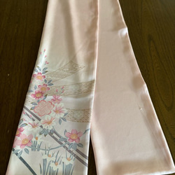 着物リメイクストール ピンク系花柄 3枚目の画像