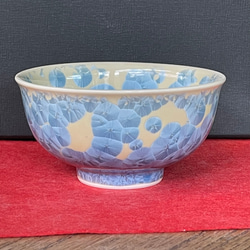 清水焼 花結晶 ふくりん茶碗(小) 縹 2枚目の画像