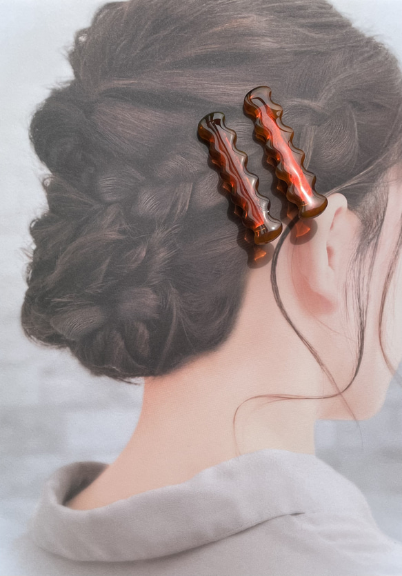 No.468 ヘアクリップA【シリコンモールド レジン モールド ヘアクリップ 2枚目の画像