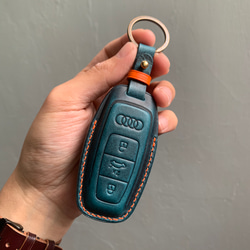 アウディ Audi Wax leather レザーキースーツ キーケース 革製品 e tron A4 A3 A5 A6 第1張的照片