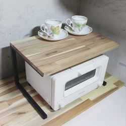 アイアントースターラック・天板30cm・角パイプ仕様 2枚目の画像