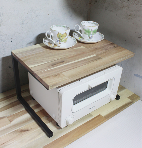 アイアントースターラック・天板30cm・角パイプ仕様 2枚目の画像