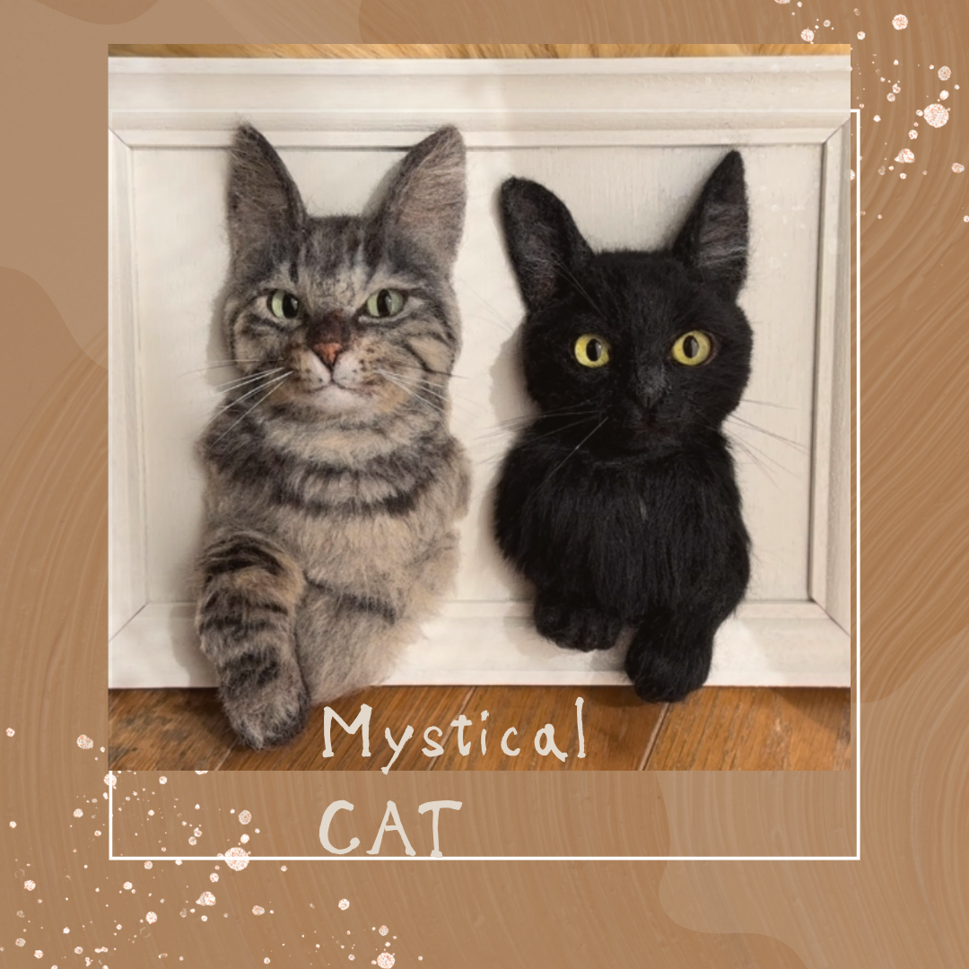 《羊毛フェルト猫》　#猫(ねこ)羊毛フェルト　オーダー　フレームキャット　ペットロス　プレゼント　ぬいぐるみ